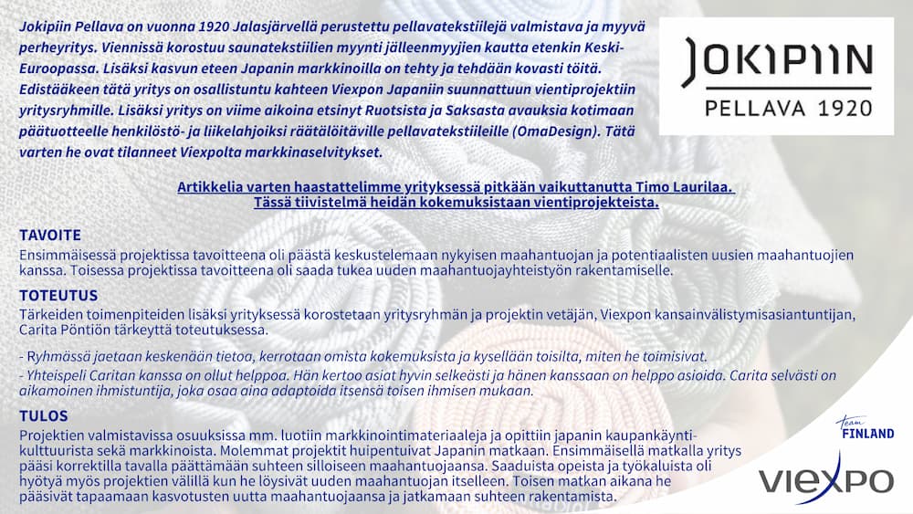 Jokipiin Pellava - vientiprojektit - suomeksi JPG